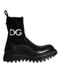 Bild in Galerie-Betrachter laden, Dolce & Gabbana Schwarz DG Logo Horse Sock Ankle Boots Schuhe
