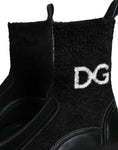 Bild in Galerie-Betrachter laden, Dolce & Gabbana Schwarz DG Logo Horse Sock Ankle Boots Schuhe
