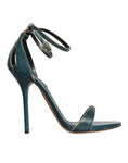 Load image into Gallery viewer, Dolce & Gabbana Dunkelgrüne Kalbsleder Heels Sandalen Schuhe
