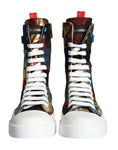 Bild in Galerie-Betrachter laden, Dolce & Gabbana Multicolor Patchwork Logo High Top Sneakers Schuhe
