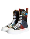 Bild in Galerie-Betrachter laden, Dolce & Gabbana Multicolor Patchwork Logo High Top Sneakers Schuhe
