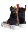 Bild in Galerie-Betrachter laden, Dolce & Gabbana Multicolor Patchwork Logo High Top Sneakers Schuhe
