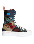 Bild in Galerie-Betrachter laden, Dolce & Gabbana Multicolor Patchwork Logo High Top Sneakers Schuhe
