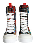 Bild in Galerie-Betrachter laden, Dolce & Gabbana Multicolor Patchwork Logo High Top Sneakers Schuhe
