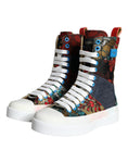 Bild in Galerie-Betrachter laden, Dolce & Gabbana Multicolor Patchwork Logo High Top Sneakers Schuhe
