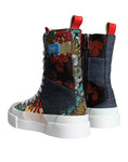 Bild in Galerie-Betrachter laden, Dolce & Gabbana Multicolor Patchwork Logo High Top Sneakers Schuhe
