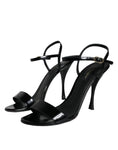 Load image into Gallery viewer, Dolce & Gabbana Schwarz KEIRA Leder Heels Sandalen Schuhe
