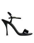 Load image into Gallery viewer, Dolce & Gabbana Schwarz KEIRA Leder Heels Sandalen Schuhe
