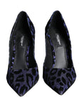 Load image into Gallery viewer, Dolce & Gabbana Dunkelblau Leopard Lurex Heels Pumps Schuhe
