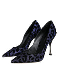 Load image into Gallery viewer, Dolce & Gabbana Dunkelblau Leopard Lurex Heels Pumps Schuhe
