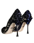 Load image into Gallery viewer, Dolce & Gabbana Dunkelblau Leopard Lurex Heels Pumps Schuhe
