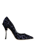 Load image into Gallery viewer, Dolce & Gabbana Dunkelblau Leopard Lurex Heels Pumps Schuhe
