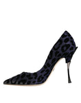 Load image into Gallery viewer, Dolce & Gabbana Dunkelblau Leopard Lurex Heels Pumps Schuhe
