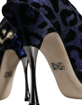 Load image into Gallery viewer, Dolce & Gabbana Dunkelblau Leopard Lurex Heels Pumps Schuhe
