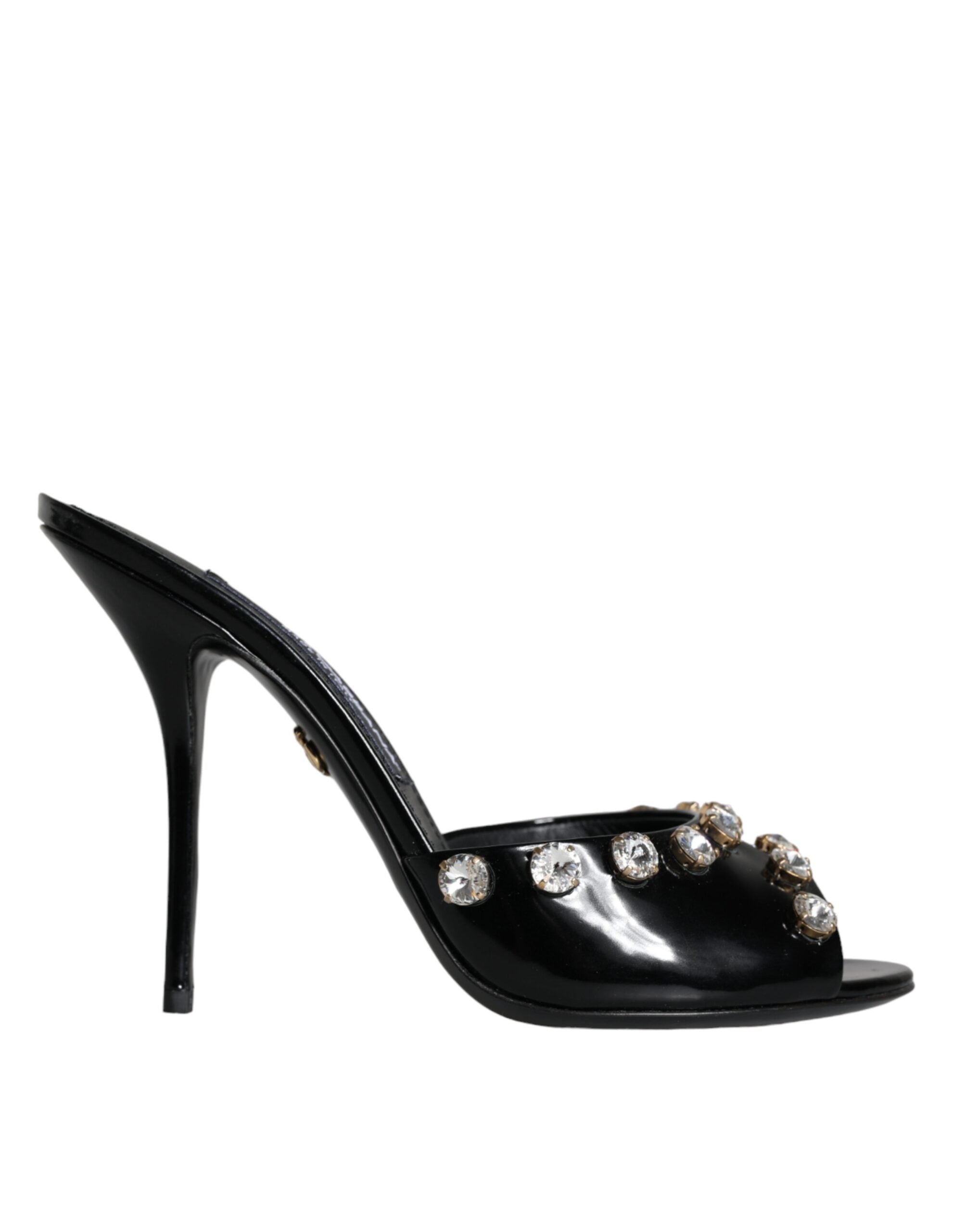 Dolce & Gabbana Schwarz Kristall Heels Keira Sandalen Schuhe