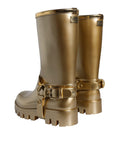 Load image into Gallery viewer, Dolce & Gabbana Metallic Gold Gummi PVC Regen Stiefel Schuhe
