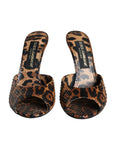 Load image into Gallery viewer, Dolce & Gabbana Braun Leopard Leder Rutschen Absätze Sandalen Schuhe
