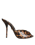 Load image into Gallery viewer, Dolce & Gabbana Braun Leopard Leder Rutschen Absätze Sandalen Schuhe
