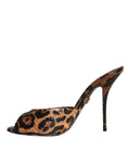 Load image into Gallery viewer, Dolce & Gabbana Braun Leopard Leder Rutschen Absätze Sandalen Schuhe
