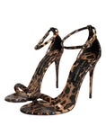 Load image into Gallery viewer, Dolce & Gabbana Braune Leopard Leder Riemchensandalen Schuhe
