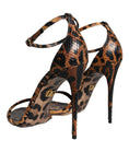 Load image into Gallery viewer, Dolce & Gabbana Braune Leopard Leder Riemchensandalen Schuhe
