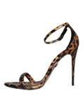 Load image into Gallery viewer, Dolce & Gabbana Braune Leopard Leder Riemchensandalen Schuhe
