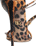 Load image into Gallery viewer, Dolce & Gabbana Braune Leopard Leder Riemchensandalen Schuhe
