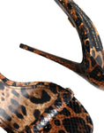 Load image into Gallery viewer, Dolce & Gabbana Braune Leopard Leder Riemchensandalen Schuhe
