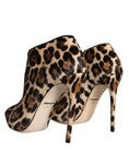 Load image into Gallery viewer, Dolce & Gabbana Braun Leopard Kalb Pelz Heels Stiefeletten Schuhe
