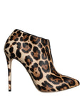 Load image into Gallery viewer, Dolce & Gabbana Braun Leopard Kalb Pelz Heels Stiefeletten Schuhe
