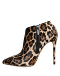 Load image into Gallery viewer, Dolce & Gabbana Braun Leopard Kalb Pelz Heels Stiefeletten Schuhe
