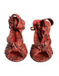 Load image into Gallery viewer, Dolce & Gabbana Koralle Exotische Leder Absätze Sandalen Schuhe
