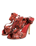 Load image into Gallery viewer, Dolce & Gabbana Koralle Exotische Leder Absätze Sandalen Schuhe
