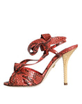 Load image into Gallery viewer, Dolce & Gabbana Koralle Exotische Leder Absätze Sandalen Schuhe
