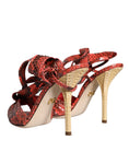 Load image into Gallery viewer, Dolce & Gabbana Koralle Exotische Leder Absätze Sandalen Schuhe
