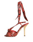 Load image into Gallery viewer, Dolce & Gabbana Koralle Exotische Leder Absätze Sandalen Schuhe
