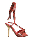 Load image into Gallery viewer, Dolce & Gabbana Koralle Exotische Leder Absätze Sandalen Schuhe
