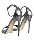 Load image into Gallery viewer, Dolce & Gabbana Silber KEIRA Heels Riemchensandalen Schuhe
