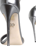 Load image into Gallery viewer, Dolce & Gabbana Silber KEIRA Heels Riemchensandalen Schuhe
