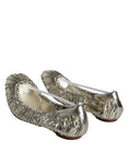 Bild in Galerie-Betrachter laden, Dolce & Gabbana Silver Patent Leather Scrunch Ballet Flats Shoes
