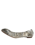 Bild in Galerie-Betrachter laden, Dolce & Gabbana Silver Patent Leather Scrunch Ballet Flats Shoes
