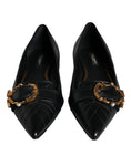 Bild in Galerie-Betrachter laden, Dolce & Gabbana Black Devotion Leather Pointy Flats Shoes
