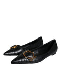 Bild in Galerie-Betrachter laden, Dolce & Gabbana Black Devotion Leather Pointy Flats Shoes
