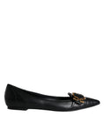 Bild in Galerie-Betrachter laden, Dolce & Gabbana Black Devotion Leather Pointy Flats Shoes
