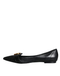 Bild in Galerie-Betrachter laden, Dolce & Gabbana Black Devotion Leather Pointy Flats Shoes
