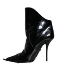 Bild in Galerie-Betrachter laden, Dolce & Gabbana Black Patent Leather Pointed Ankle Boot Shoes
