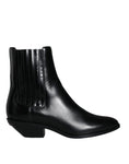 Bild in Galerie-Betrachter laden, Dolce & Gabbana Black Leather Ankle Boots Booties Shoes
