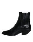 Bild in Galerie-Betrachter laden, Dolce & Gabbana Black Leather Ankle Boots Booties Shoes
