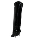 Bild in Galerie-Betrachter laden, Dolce & Gabbana Black Patent Leather Knee High Boots Shoes
