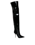 Bild in Galerie-Betrachter laden, Dolce & Gabbana Black Patent Leather Knee High Boots Shoes
